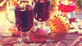  Presentation with mulled wine - Amazing presentation theme having christmas mulled wine hot drink backdrop and a  colored foreground
