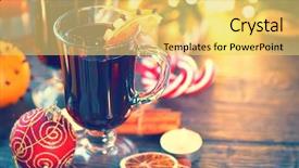  Presentation with mulled wine - Amazing PPT theme having christmas mulled wine hot drink backdrop and a  colored foreground