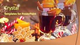  Presentation with mulled wine - Audience pleasing slide set consisting of christmas mulled wine hot drink backdrop and a tawny brown colored foreground
