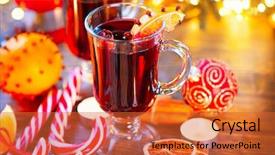  Presentation with traditional drink - Slide deck enhanced with christmas mulled wine hot drink background and a red colored foreground