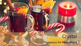  Presentation with traditional drink - Slides consisting of christmas mulled wine hot drink background and a  colored foreground