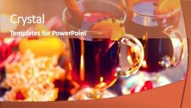  Presentation with traditional drink - Beautiful theme featuring christmas mulled wine hot drink backdrop and a  colored foreground