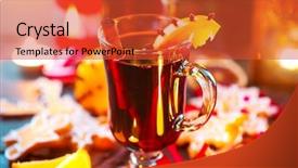  Presentation with mulled wine - Beautiful slide deck featuring christmas mulled wine hot drink backdrop and a  colored foreground