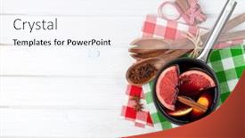  Presentation with mulled wine - Presentation theme enhanced with christmas-mulled-wine-on-white background and a sky blue colored foreground