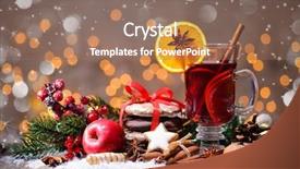  Presentation with mulled wine - PPT layouts with christmas mulled wine with oranges background and a coral colored foreground
