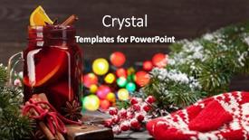  Presentation with sparkly bokeh lights pastel - Colorful slide deck enhanced with christmas-mulled-wine-with-spices backdrop and a wine colored foreground