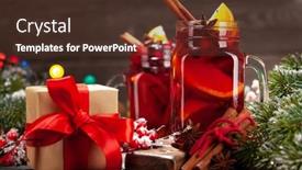  Presentation with mulled wine - Cool new slide deck with christmas-mulled-wine-with-spices backdrop and a tawny brown colored foreground
