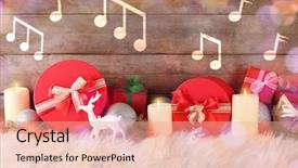  Presentation with christmas music - Slide set featuring christmas music and song background and a coral colored foreground