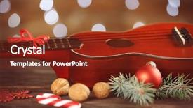  Presentation with christmas music - Amazing presentation theme having christmas music concept ukulele backdrop and a tawny brown colored foreground