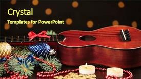  Presentation with christmas music - Theme having christmas music concept ukulele background and a wine colored foreground