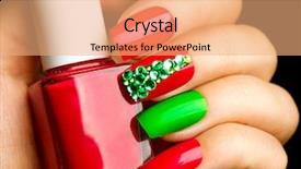  Presentation with nail art - Beautiful presentation featuring christmas nail art manicure winter backdrop and a coral colored foreground