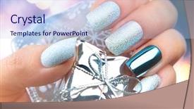  Presentation with design christmas holiday - Cool new PPT layouts with holiday style bright manicure design backdrop and a sky blue colored foreground