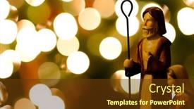  Presentation with christmas nativity - Presentation featuring christmas-nativity-scene-with-baby background and a tawny brown colored foreground