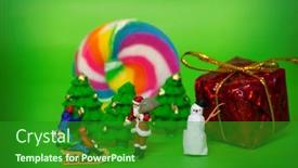  Presentation with christmas kids - Slide deck featuring christmas-new-year-concept background and a forest green colored foreground