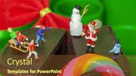  Presentation with kids sugar - PPT theme consisting of christmas-new-year-concept background and a tawny brown colored foreground