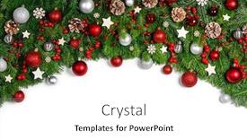 Presentation with silver christmas - Amazing presentation theme having christmas-new-year-decoration-frame backdrop and a white colored foreground