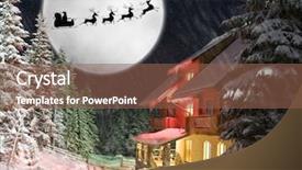  Presentation with santa - Beautiful slides featuring christmas night santa and his backdrop and a tawny brown colored foreground