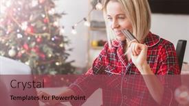  Presentation with online shopping - Slide deck having christmas-online-shopping-sales background and a violet colored foreground