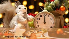  Presentation with year still life christmas - Presentation theme with christmas-or-holiday-decoration-background background and a yellow colored foreground