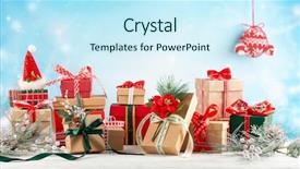  Presentation with merry christmas and new year - Colorful presentation theme enhanced with christmas or new year background backdrop and a cool aqua colored foreground