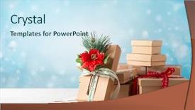  Presentation with new year - Presentation theme having christmas or new year background background and a sky blue colored foreground