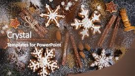  Presentation with christmas new year frame banner - Audience pleasing theme consisting of christmas or new year background backdrop and a tawny brown colored foreground