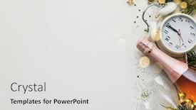  Presentation with white christmas - Colorful PPT theme enhanced with christmas-or-new-year-composition backdrop and a light gray colored foreground