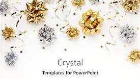  Presentation with new year - Cool new PPT layouts with christmas-or-new-year-composition backdrop and a white colored foreground