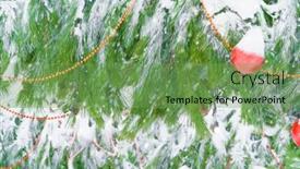  Presentation with snow tree - Beautiful theme featuring christmas-or-new-year-decorations backdrop and a seafoam green colored foreground