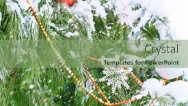  Presentation with snow tree - Cool new presentation design with christmas-or-new-year-decorations backdrop and a seafoam green colored foreground