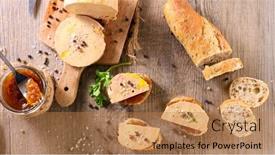  Presentation with foie - Theme consisting of christmas-or-new-year-festive background and a coral colored foreground