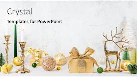  Presentation with christmas candles - Presentation design with christmas-or-new-year-festive background and a white colored foreground