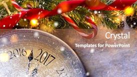  Presentation with next year - Slide deck featuring christmas or new year background and a coral colored foreground