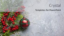  Presentation with winter border - Presentation design with christmas or winter background background and a light gray colored foreground