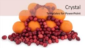 Presentation with orange fruit - PPT theme featuring christmas-orange-and-cranberry-fruit background and a coral colored foreground
