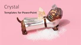  Presentation with dog christmas - Slide set featuring christmas-ornament-in-the-shape background and a lemonade colored foreground