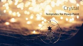  Presentation with ornament - PPT theme enhanced with christmas ornament on snowy illuminated background christmas tree wintertime background and a lemonade colored foreground