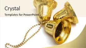  Presentation with christmas borders ornament border - PPT layouts having bell on a white background background and a yellow colored foreground