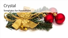  Presentation with spheres - Colorful presentation theme enhanced with christmas ornament with spheres on a white background backdrop and a white colored foreground