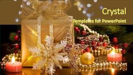  Presentation with black gold - Beautiful PPT theme featuring christmas over black backdrop and a tawny brown colored foreground