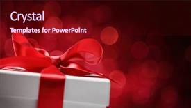  Presentation with holidays - PPT theme enhanced with christmas packages - holidays gift box on red background and a  colored foreground