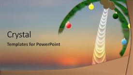  Presentation with palm tree - Cool new presentation theme with christmas palm tree background backdrop and a coral colored foreground