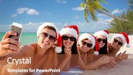  Presentation with shells beach summer holiday - Colorful slide deck enhanced with christmas palm trees - summer vacation holidays technology travel backdrop and a  colored foreground