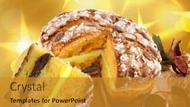  Presentation with christmas chocolate - Presentation design with christmas-panettone-traditional-italian-dessert background and a gold colored foreground