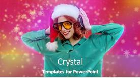  Presentation with radio station - Presentation enhanced with christmas-parties-dj-girl-radio background and a teal colored foreground