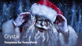  Presentation with scary christmas - PPT theme with christmas-party-for-zombies-scary background and a ocean colored foreground