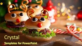  Presentation with christmas kids - PPT theme with christmas party idea kids christmas burger reindeer sloppy joe background and a tawny brown colored foreground