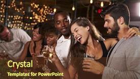  Presentation with party time - Theme featuring christmas party in a bar background and a tawny brown colored foreground