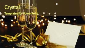 Presentation with romantic - Presentation design enhanced with christmas party invitation - romantic evening background and a tawny brown colored foreground