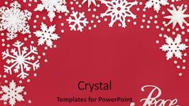  Presentation with red christmas holiday illustration - Colorful slide deck enhanced with christmas peace sign and white backdrop and a  colored foreground